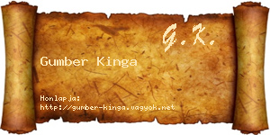 Gumber Kinga névjegykártya